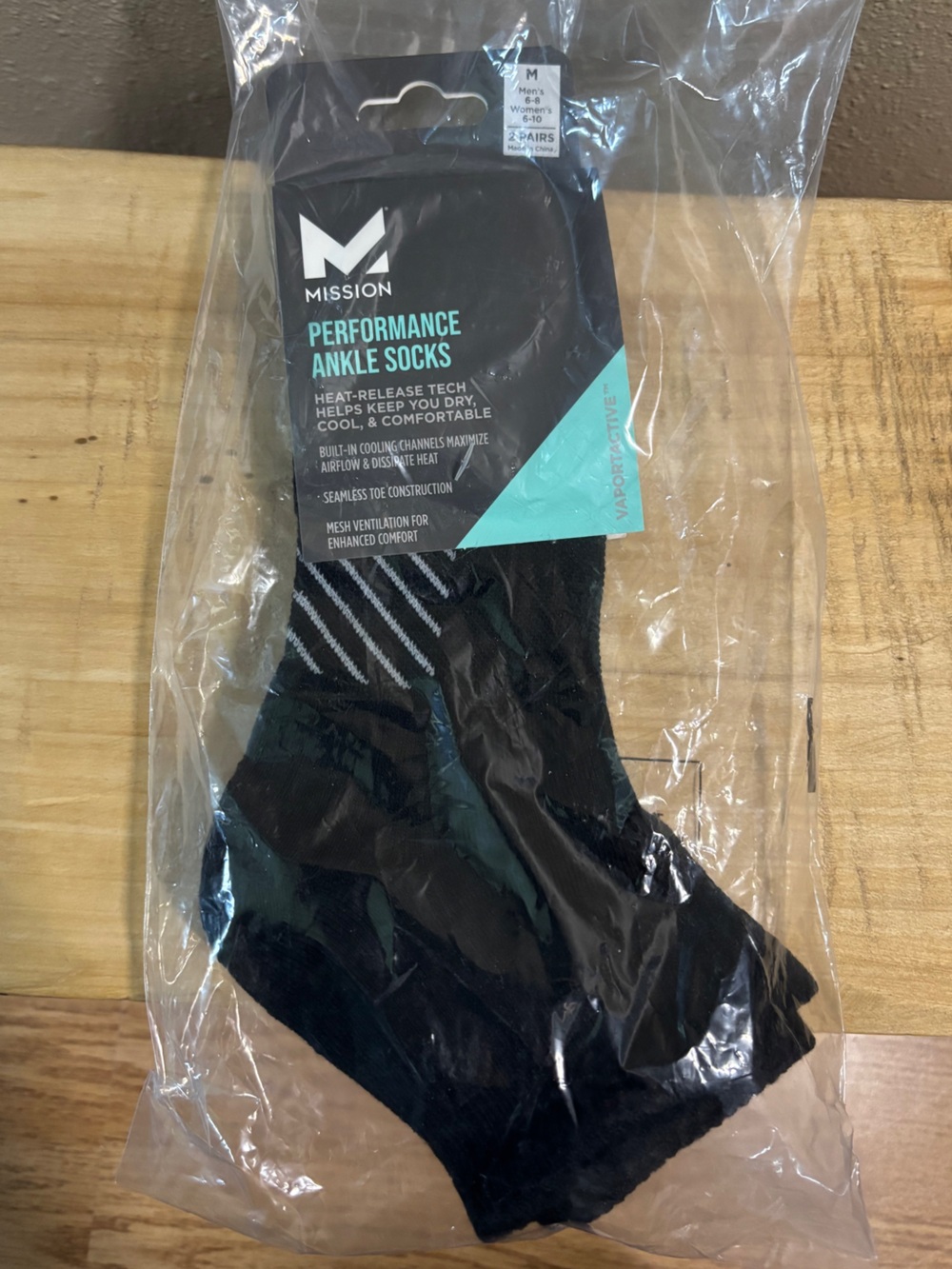 Mission Performance Ankle Socks - Black Unisex Medium